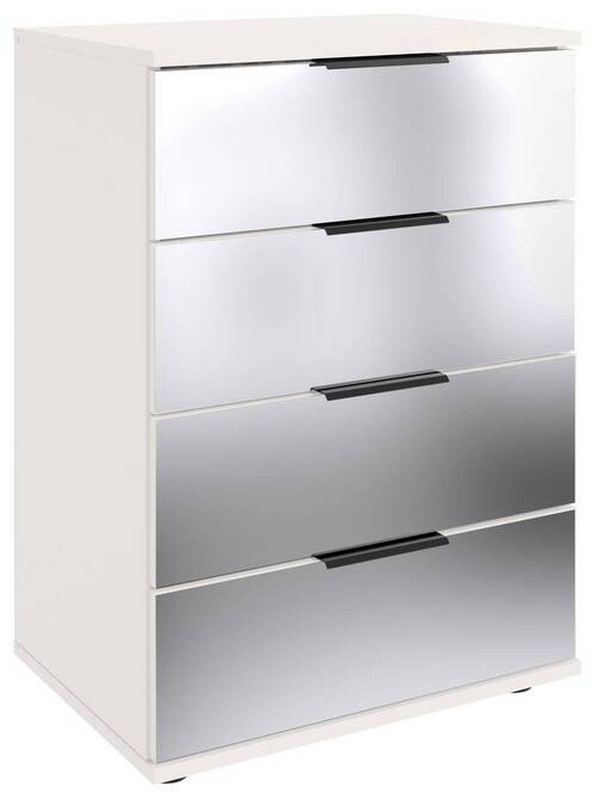 NACHTKÄSTCHEN 52/74/38 cm  in Weiss  - Weiss/Schwarz, Modern, Glas/Holzwerkstoff (52/74/38cm) - MID.YOU