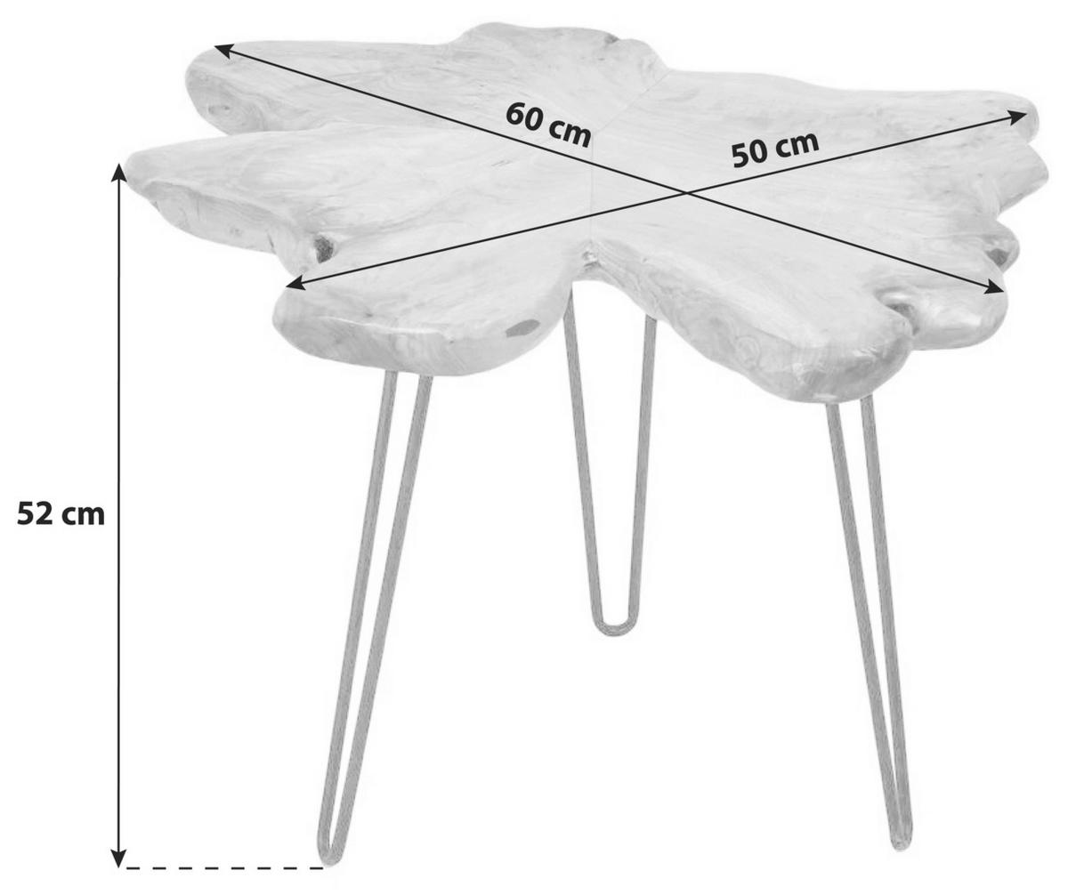 ODKLÁDACÍ STOLEK, cedr, přírodní barvy, světle hnědá - černá/přírodní barvy, Basics, kov/dřevo (50/60/52cm)
