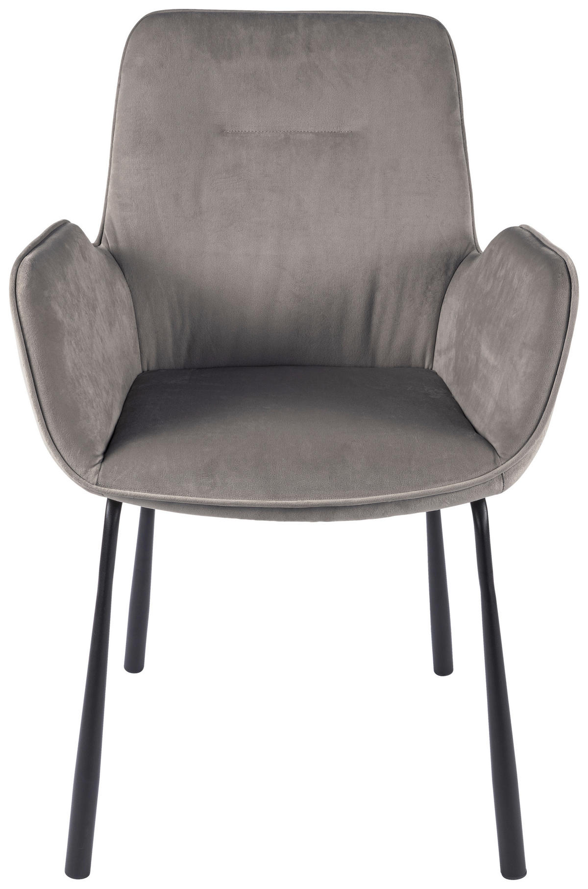 ŽIDLE S PODRUČKAMI, samet, šedá - šedá/černá, Moderní, kov/textil (57/87/58,5cm) - MID.YOU