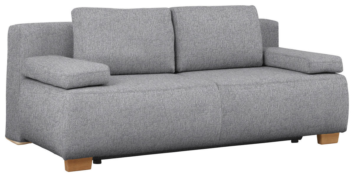 BOXSPRING ZOFA,  svetlo siva les, kovina, tekstil  - svetlo siva/hrast artisan, Design, kovina/tekstil (205/93/108cm) - Novel