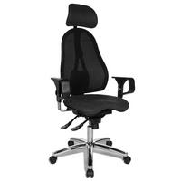 DREHSTUHL  in Netzbespannung, Webstoff Schwarz, Chromfarben  - Chromfarben/Schwarz, Basics, Kunststoff/Textil (48/140/44cm) - Topstar