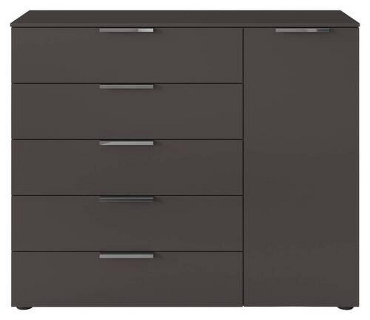 KOMÓD 120/100/42 cm  - grafitszürke/króm, Modern, műanyag/faalapú anyag (120/100/42cm) - Rauch Möbel
