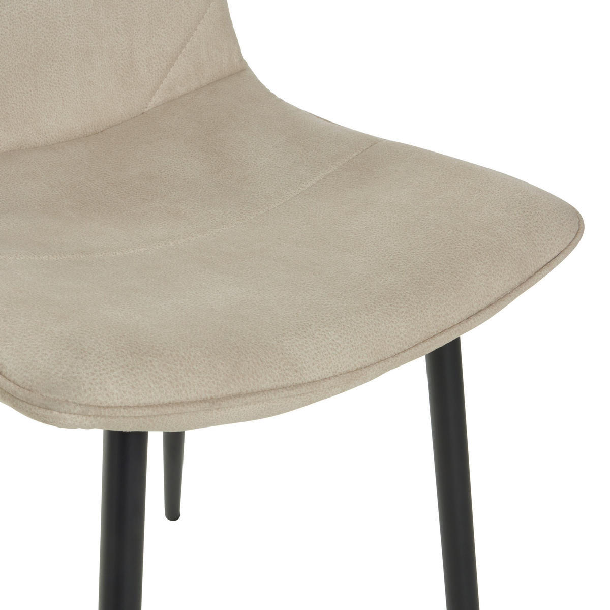 STUHL Webstoff Beige  - Beige/Schwarz, MODERN, Textil/Metall (47/84/52cm) - Livetastic