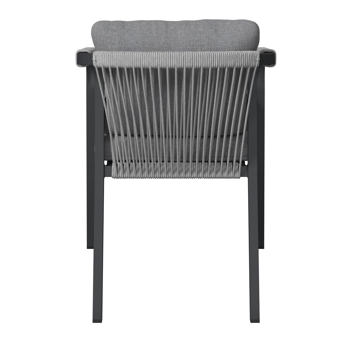 GARTENSTUHL Metall, Textil Anthrazit, Grau  - Anthrazit/Grau, MODERN, Textil/Metall (55/74/65cm) - Ambia Garden