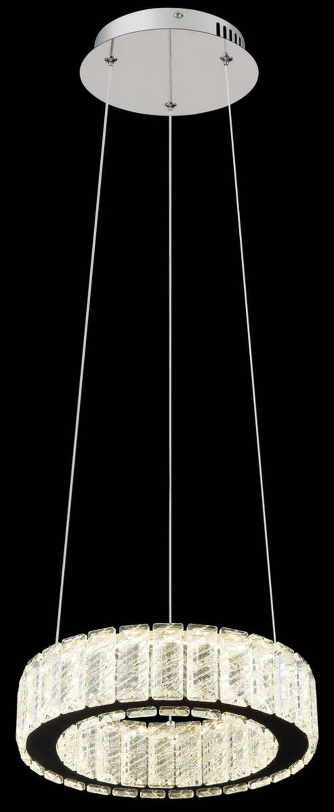 LED-HÄNGELEUCHTE 30/120 cm  - Klar/Chromfarben, KONVENTIONELL, Glas/Kunststoff (30/120cm) - Globo