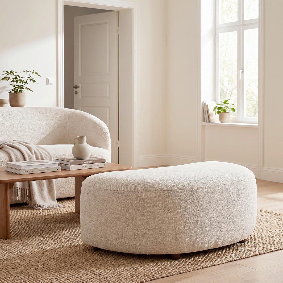PALL i textil beige  - beige/svart, Modern, textil/plast (102/42/66cm) - MID.YOU