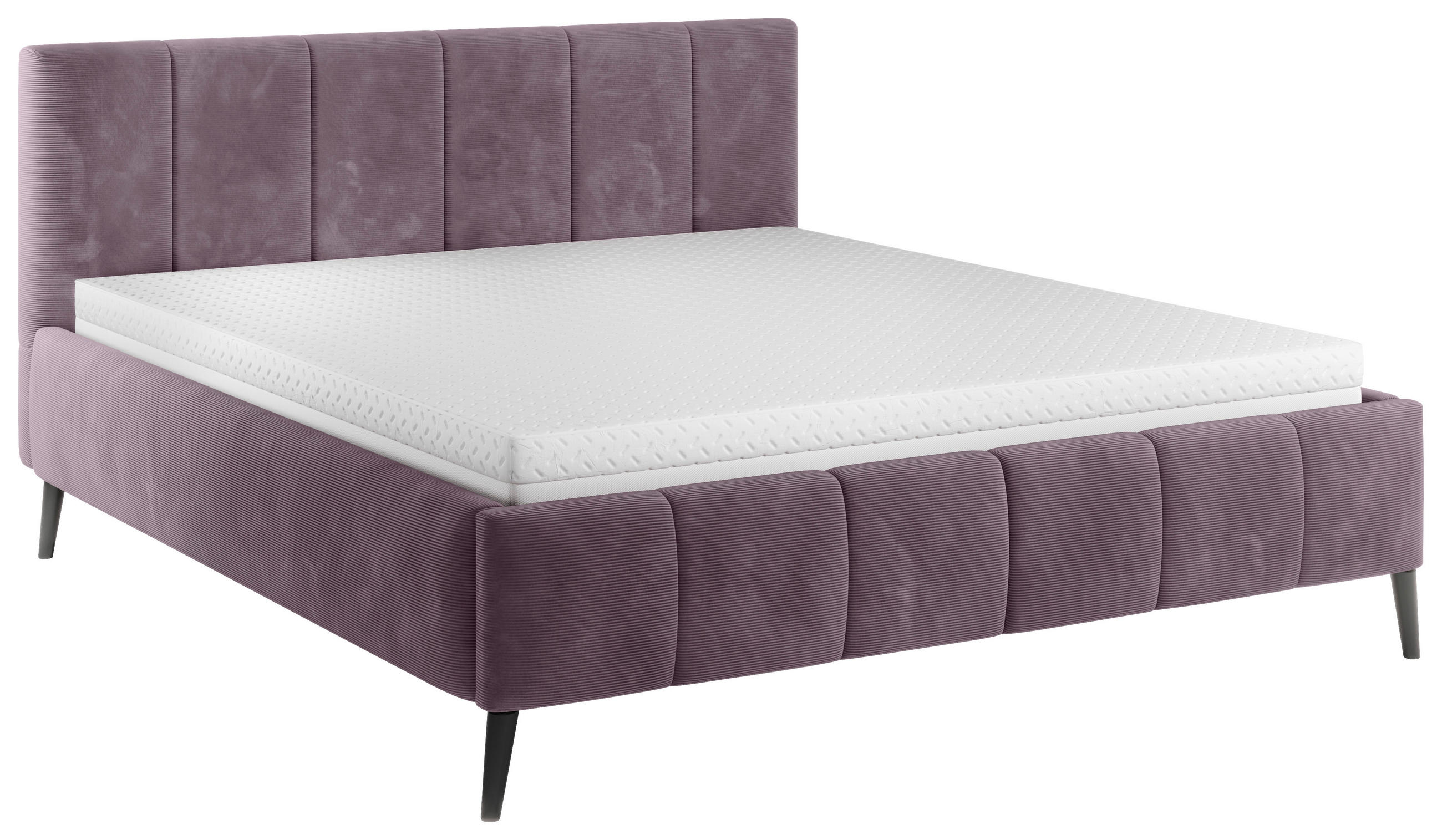 POLSTERBETT 160/200 cm  in Lila  - Lila/Schwarz, Trend, Holz/Textil (160/200cm) - home24