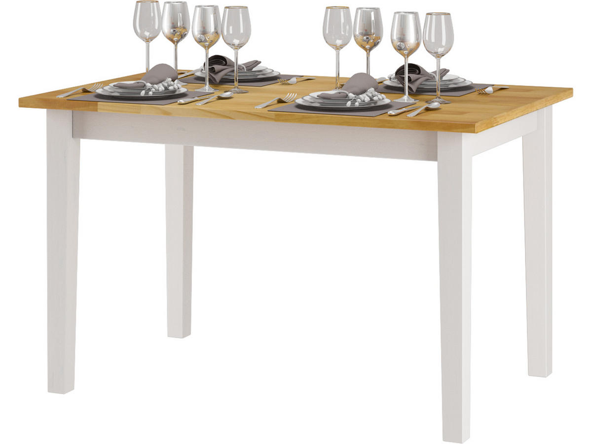 ESSTISCH in Holz, Holzwerkstoff 120/74/75 cm   - Weiß/Kieferfarben, MODERN, Holz/Holzwerkstoff (120/74/75cm) - MID.YOU
