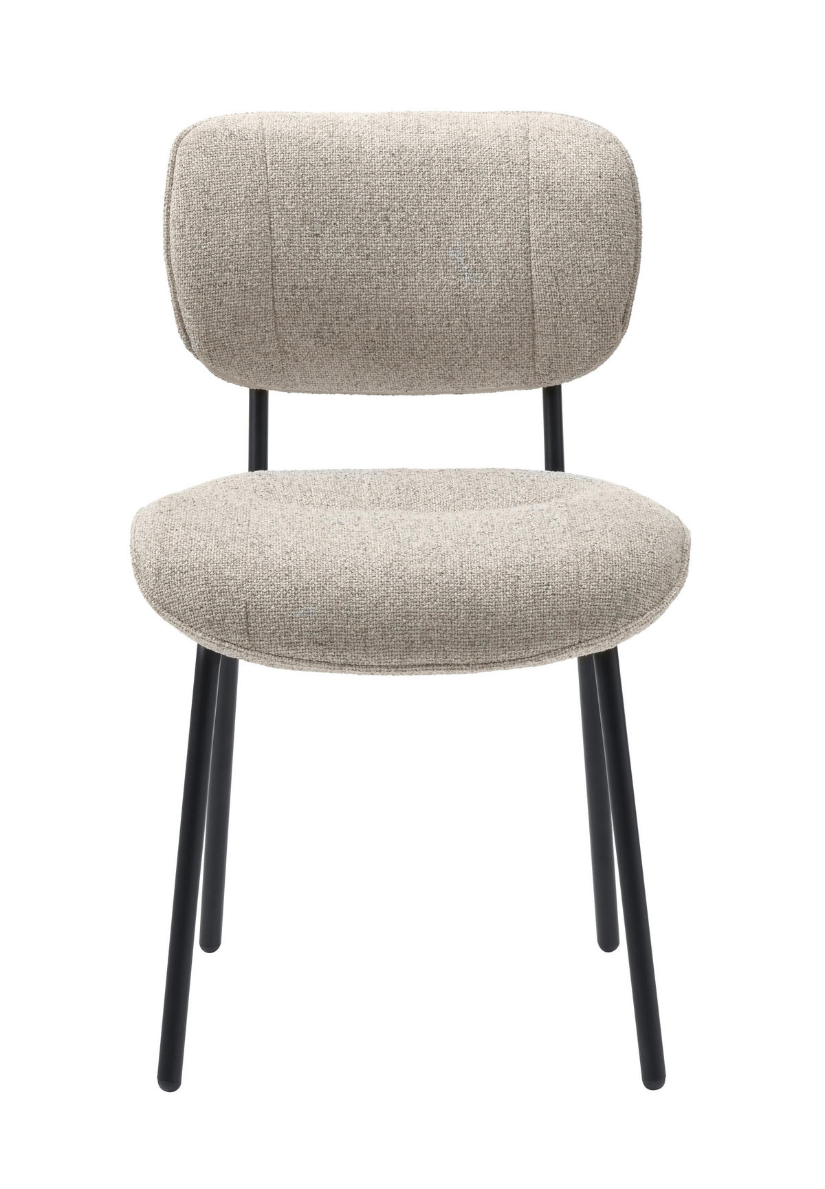 STUHL-SET Bouclé Creme  - Creme/Schwarz, MODERN, Textil/Metall (50/98/50cm) - Carryhome