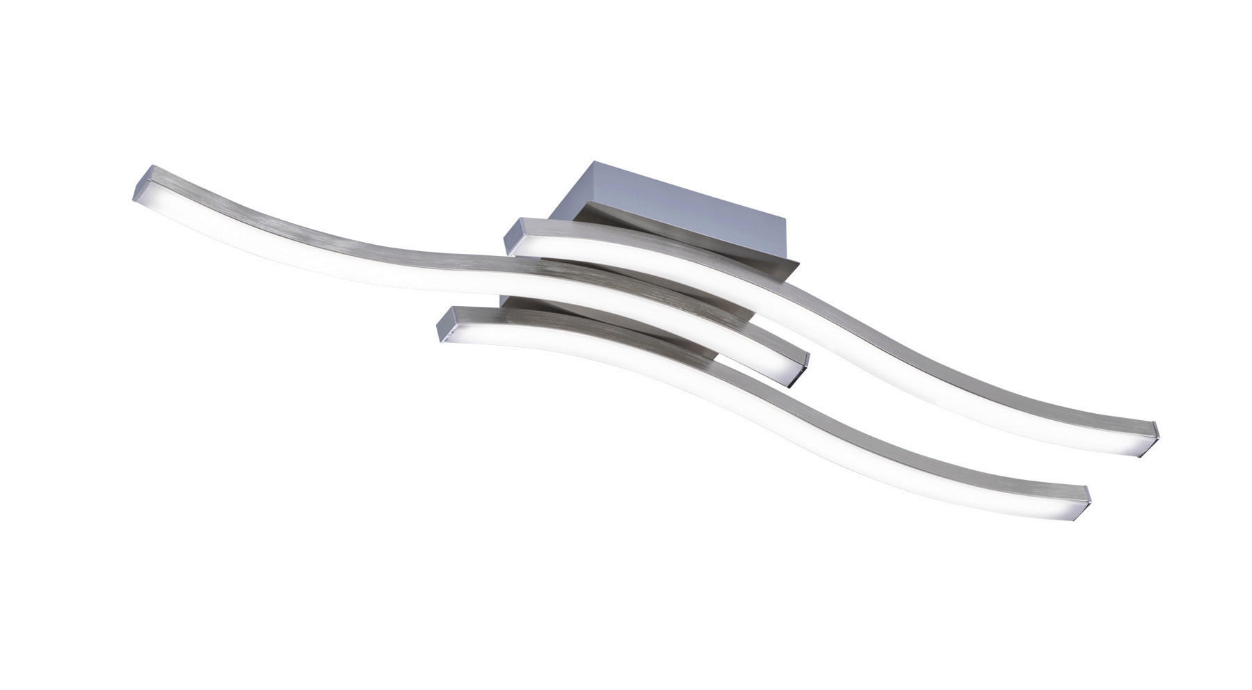 LED SVJETILJKA STROPNA  - bijela/boje nikla, Trend, metal/plastika (56/7/12cm)