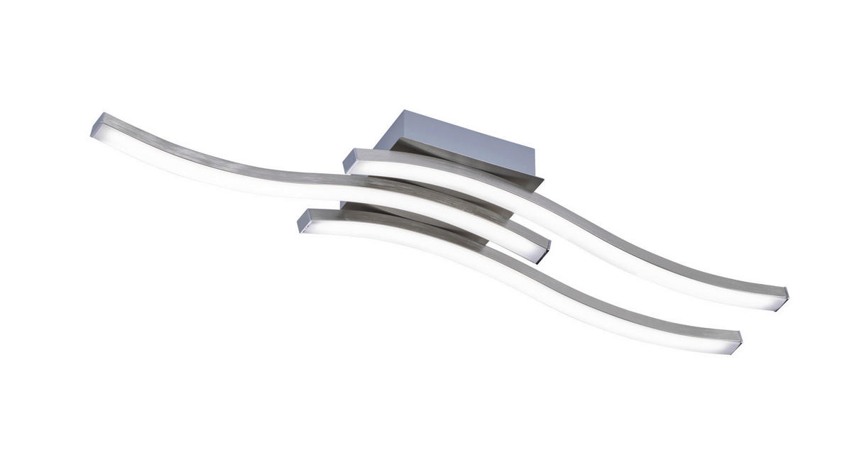 LED SVJETILJKA STROPNA  - bijela/boje nikla, Trend, metal/plastika (56/7/12cm)