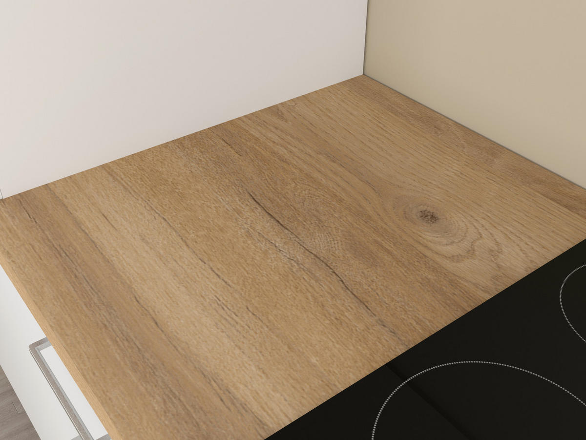 KUHINJSKI BLOK - barve hrasta/bela, kovina/umetna masa (255cm) - Italstyle