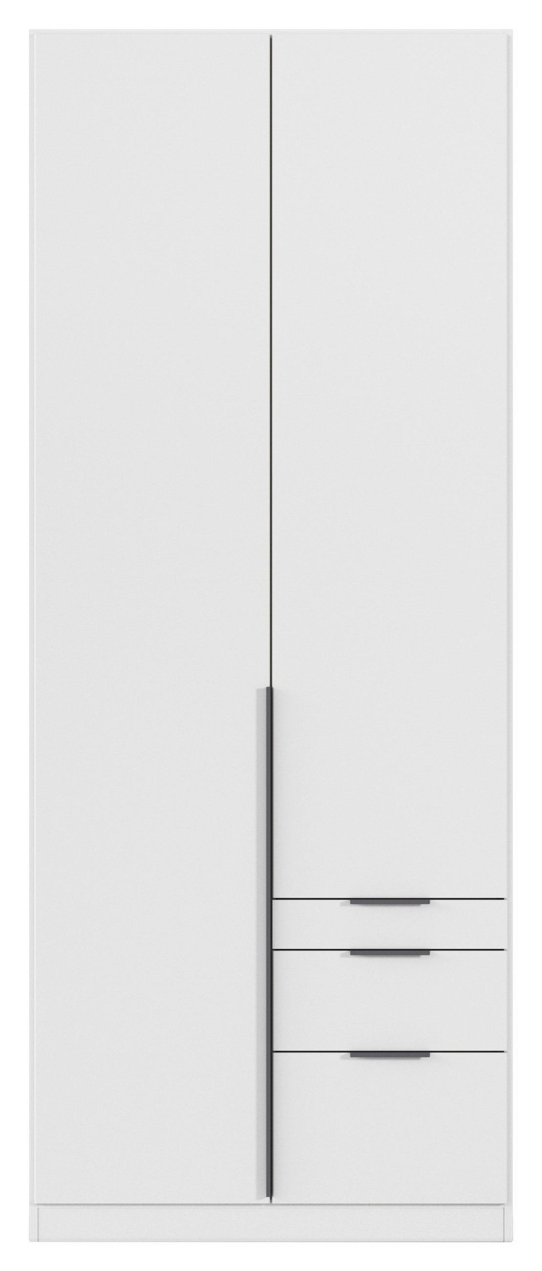 DREHTÜRENSCHRANK  in Weiß  - Weiß/Grau, MODERN, Holzwerkstoff/Metall (91/229/54cm) - Rauch Möbel