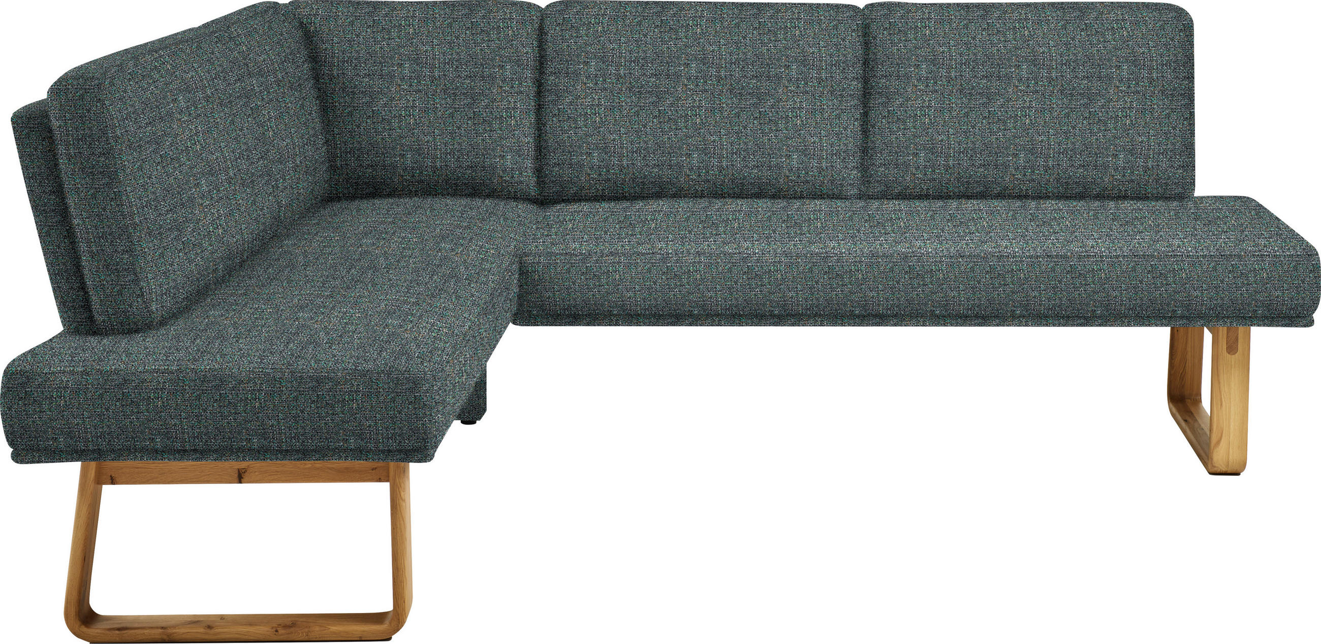 ECKBANK 174/240 cm  in Türkis, Eichefarben  - Türkis/Eichefarben, Design, Holz/Textil (174/240cm) - Dieter Knoll