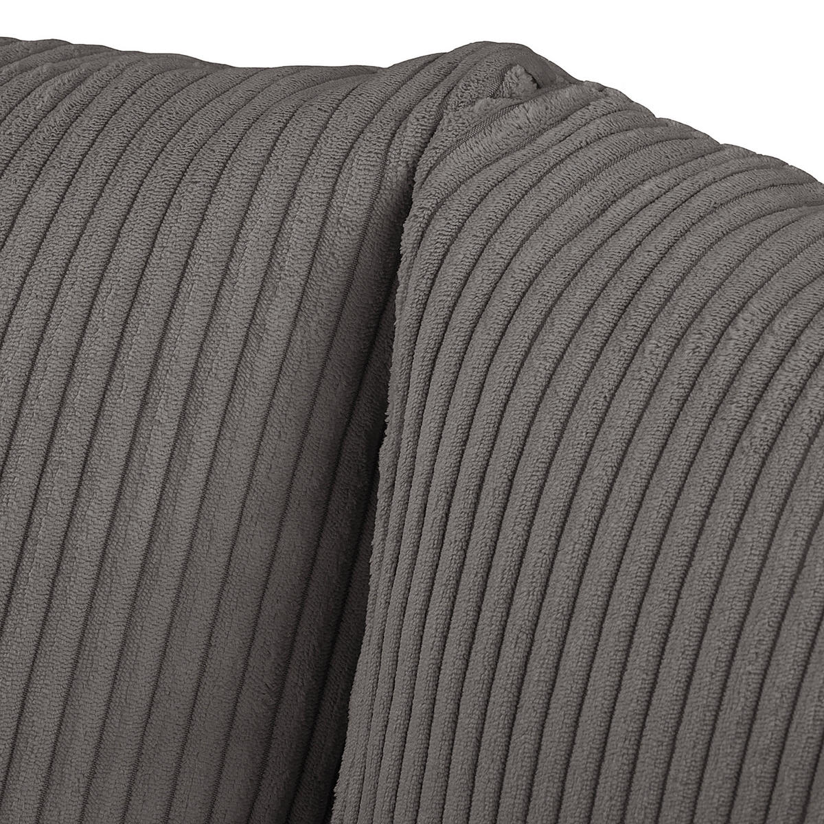 ECKSOFA Ariella Dunkelgrau Cord  - Dunkelgrau/Naturfarben, Design, Holz/Textil (161/231cm) - Livetastic