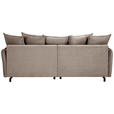 BIGSOFA in Cord Taupe - Taupe/Schwarz, Design, Textil/Metall (226/91/103cm) - Carryhome