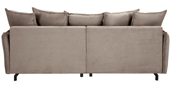 BIGSOFA in Cord Taupe - Taupe/Schwarz, Design, Textil/Metall (226/91/103cm) - Carryhome
