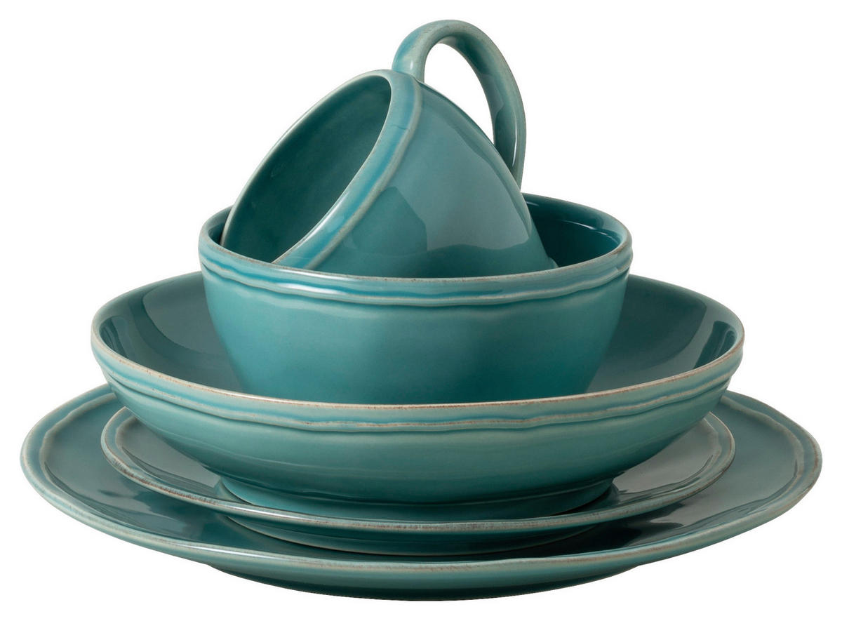 KOMBISERVICE Türkis FONTANA 5-teilig 1 Personen  - Türkis, Basics, Keramik - Costa Nova