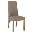 STUHL  in Lederlook Textil  - Eichefarben/Graubraun, KONVENTIONELL, Holz/Textil (47/102/57cm) - Carryhome