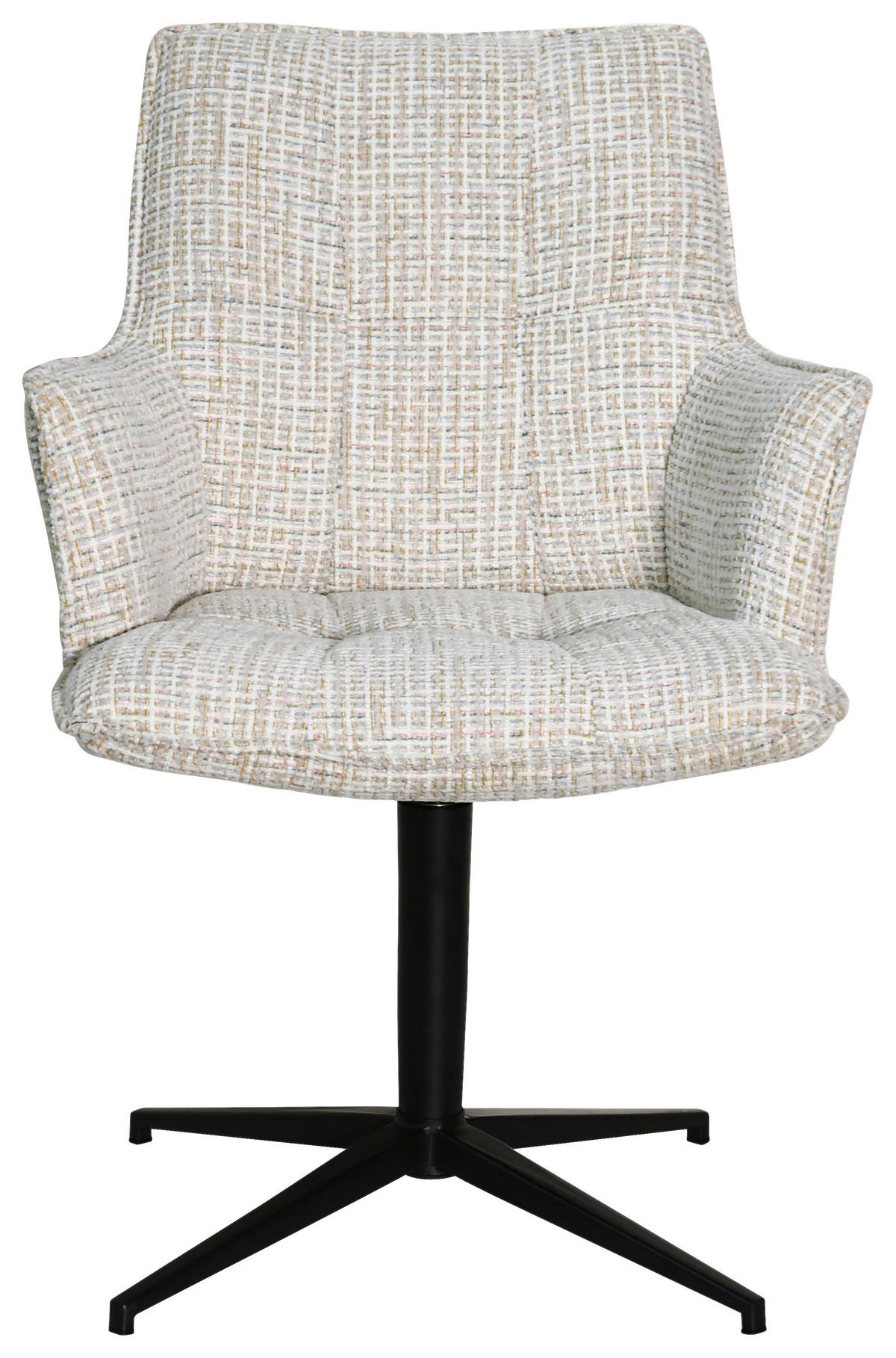ARMLEHNSTUHL  in Eisen Chenille  - Beige/Schwarz, MODERN, Textil/Metall (59,5/87,5/62,5cm) - Novel