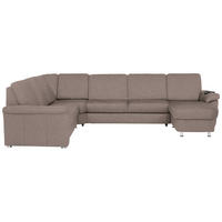 WOHNLANDSCHAFT in Flachgewebe Graubraun  - Chromfarben/Graubraun, Konventionell, Textil/Metall (240/330/163cm) - Beldomo System