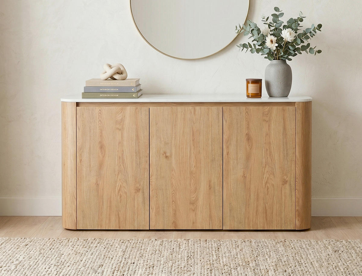 SIDEBOARD  150/74,1/39 cm  - Eichefarben/Weiß, KONVENTIONELL, Holzwerkstoff/Kunststoff (150/74,1/39cm) - MID.YOU