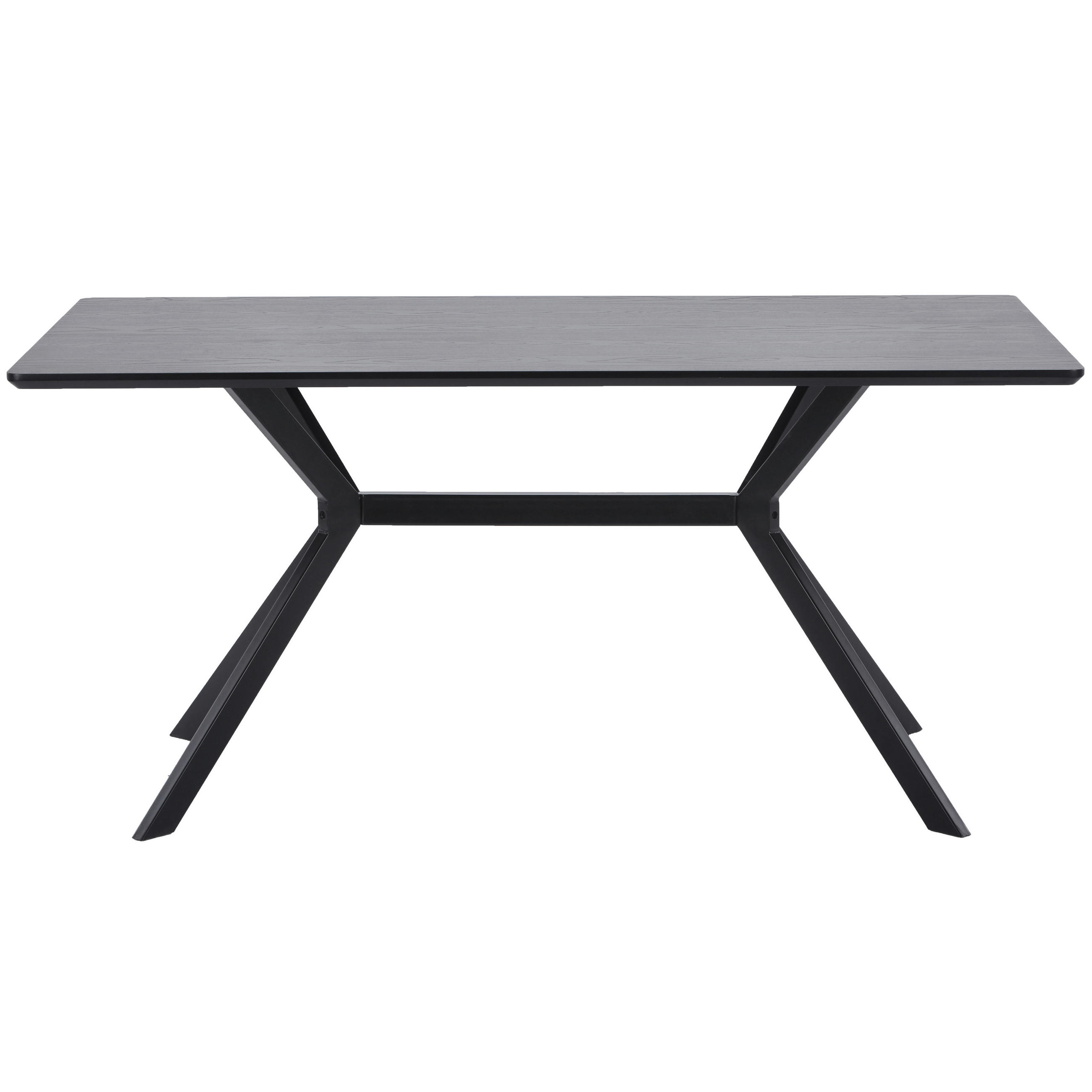 ESSTISCH Kiefer rechteckig Schwarz  - Schwarz, Design, Holz/Metall (200/90/75cm) - Livetastic