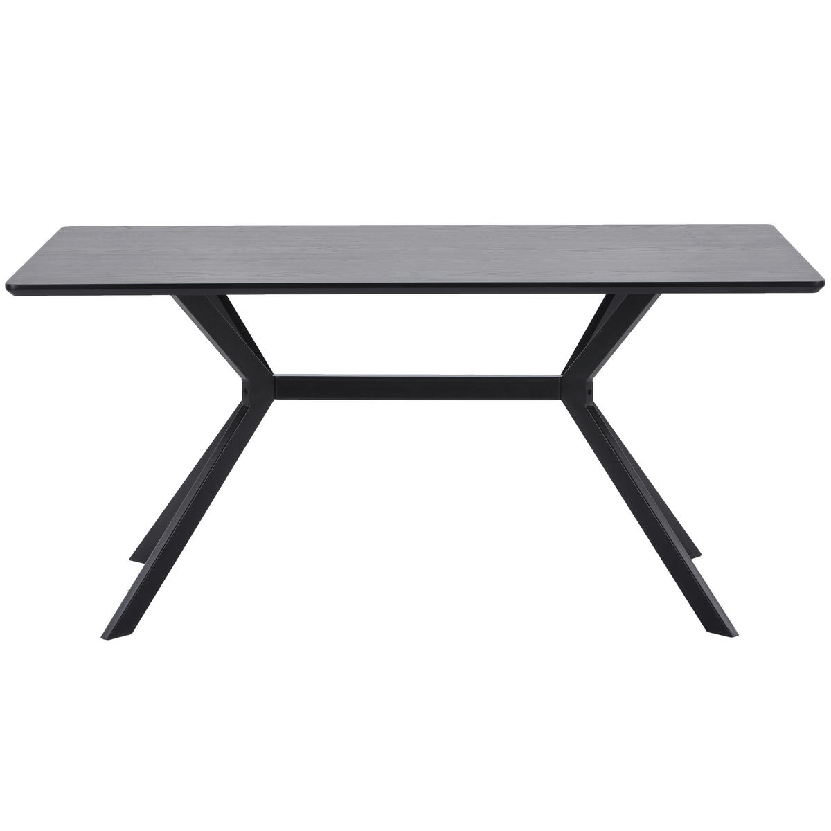 ESSTISCH in Holz 200/90/75 cm   - Schwarz, Design, Holz/Metall (200/90/75cm) - Livetastic