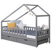 HAUSBETT 90/200 cm Hellgrau  - Hellgrau/Naturfarben, Modern, Holz (90/200cm) - MID.YOU