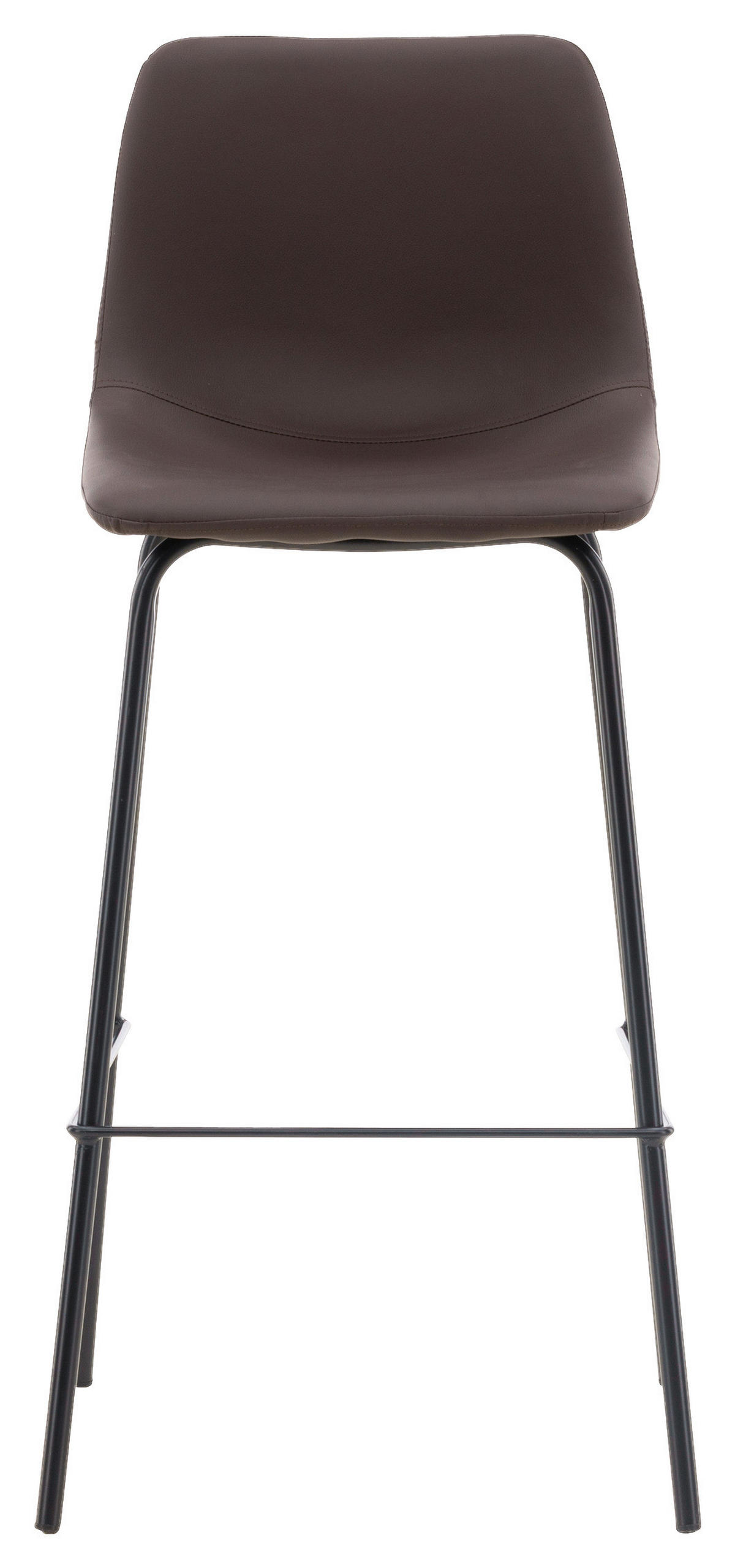 BARHOCKER-SET Lederlook (vegan) Schwarz, Dunkelbraun Stahl  - Dunkelbraun/Schwarz, Design, Textil/Metall (47/103/48cm) - Livetastic