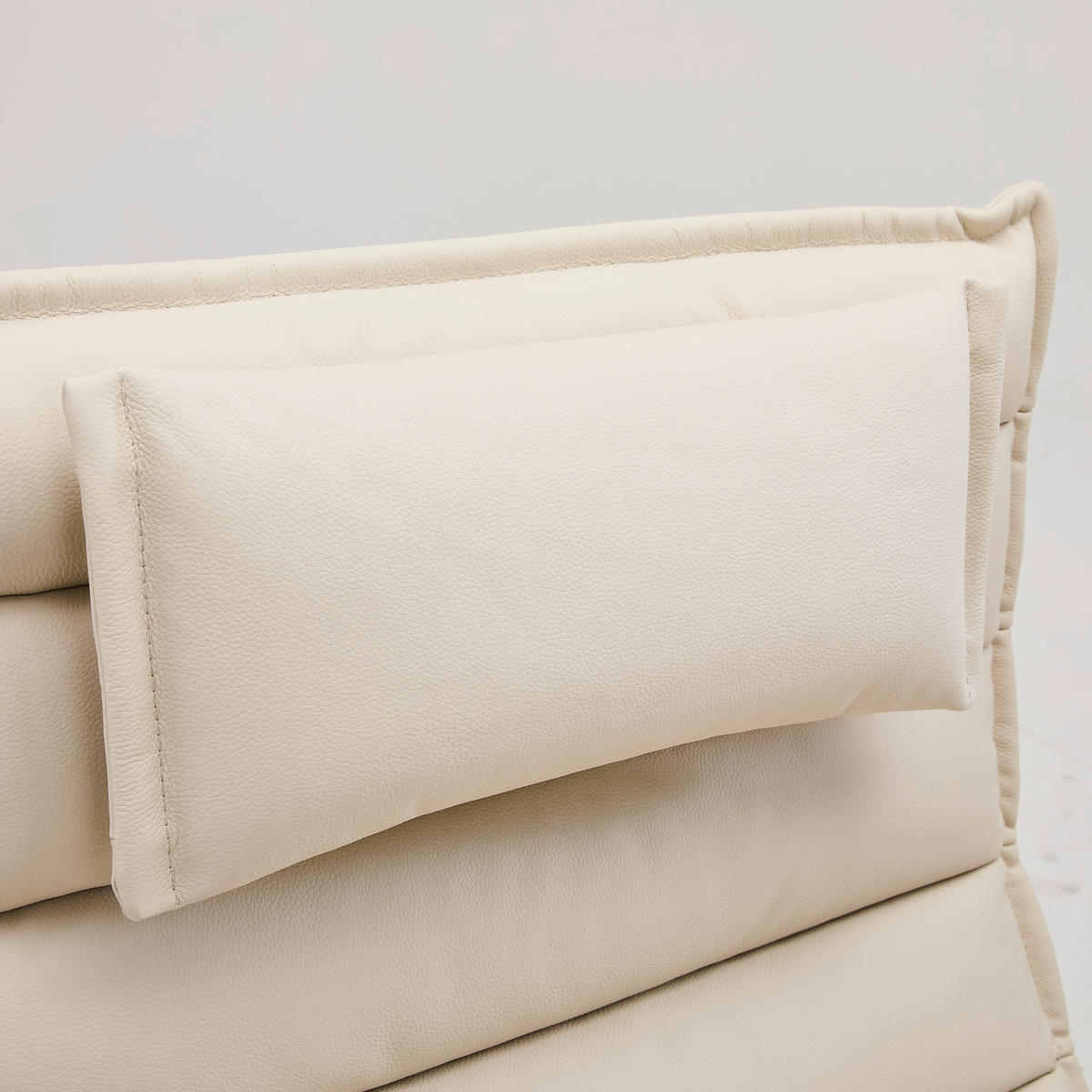 RELAXSESSEL Lederlook Echtleder Relaxfunktion, Fußteilverstellung, Nackenkissen    - Beige/Schwarz, Design, Leder/Textil (68/108/84cm) - Stylife