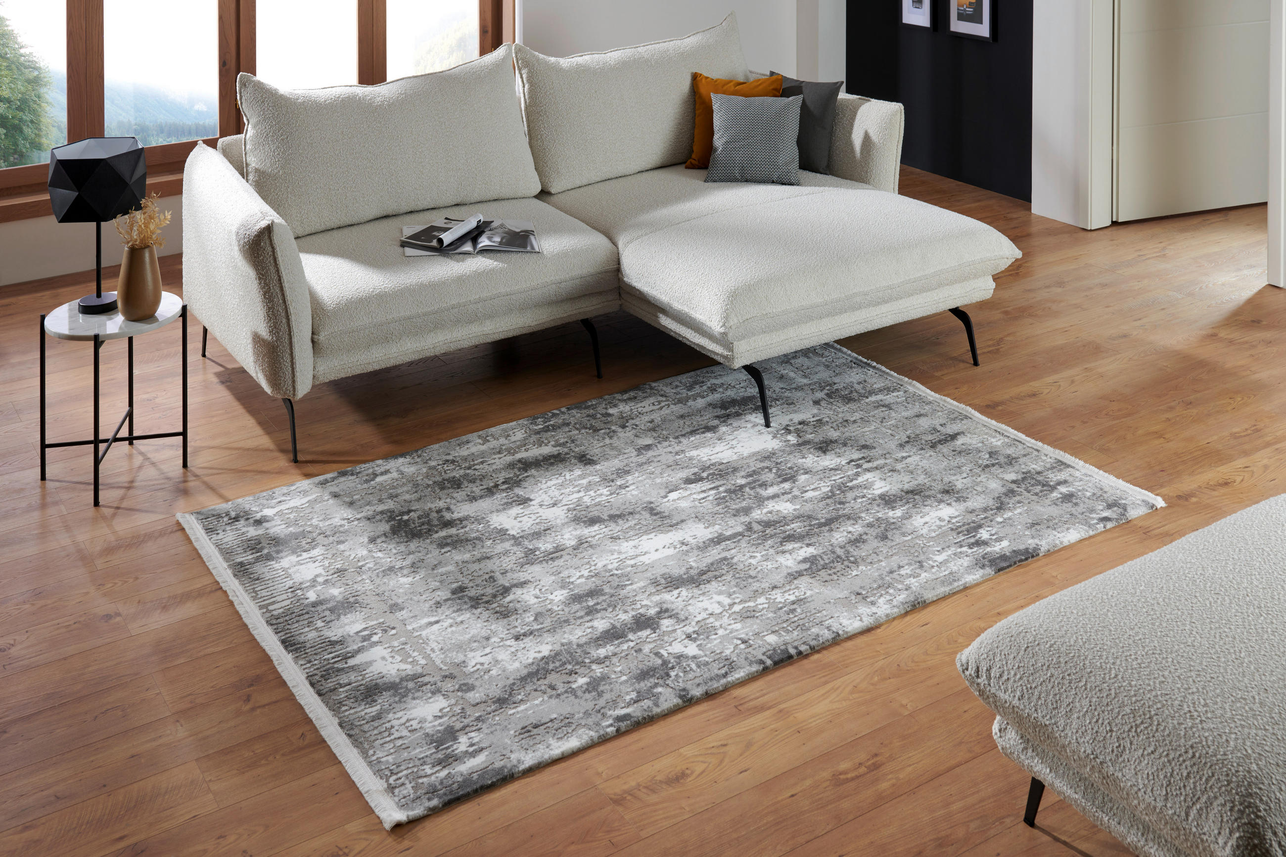 TKANÝ KOBEREC, 160/230 cm, šedá - šedá, Design, textil (160/230cm) - Novel
