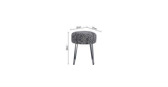 HOCKER in Metall, Textil Schwarz, Weiß  - Schwarz/Weiß, KONVENTIONELL, Textil/Metall (43/45/43cm) - Xora