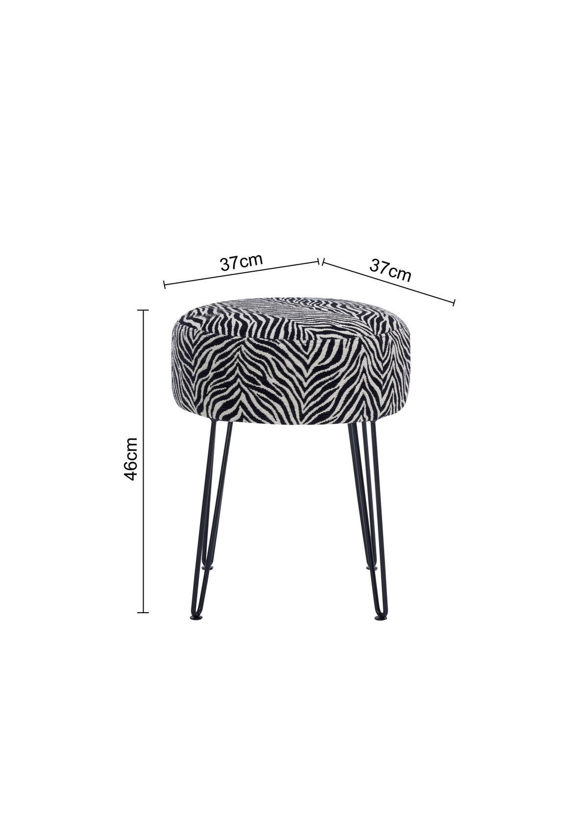 PALL i metall, textil svart, vit  - vit/svart, Klassisk, metall/textil (43/45/43cm) - Xora