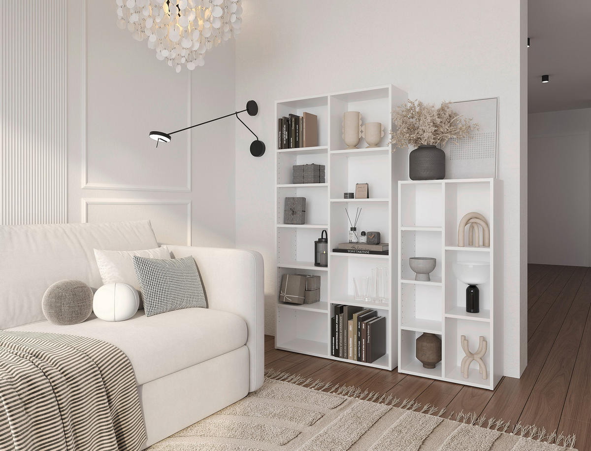 REGAL Weiß  - Weiß, Basics, Holzwerkstoff (80/160/26cm) - Boxxx