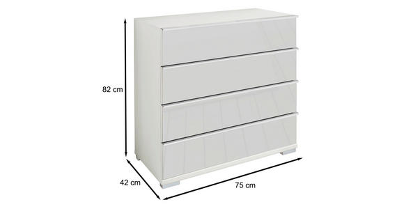 KOMMODE 75/82/42 cm  - Chromfarben/Weiß, Basics, Glas/Holzwerkstoff (75/82/42cm) - Venda