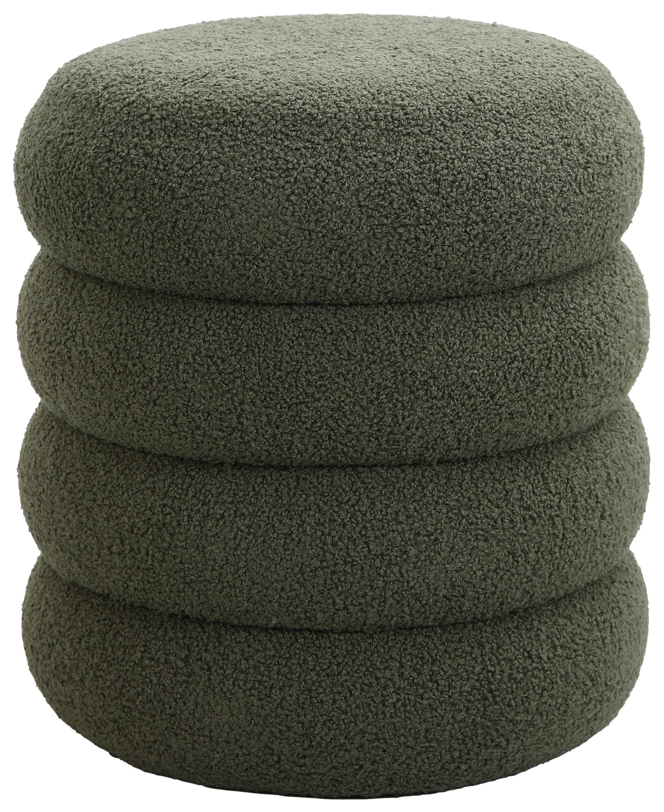 HOCKER Teddystoff Grün  - Schwarz/Grün, Basics, Kunststoff/Textil (42/45/42cm) - Xora