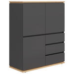 HIGHBOARD  in 100/121/42 cm  - Schwarz/Graphitfarben, MODERN, Holzwerkstoff (100/121/42cm) - Xora