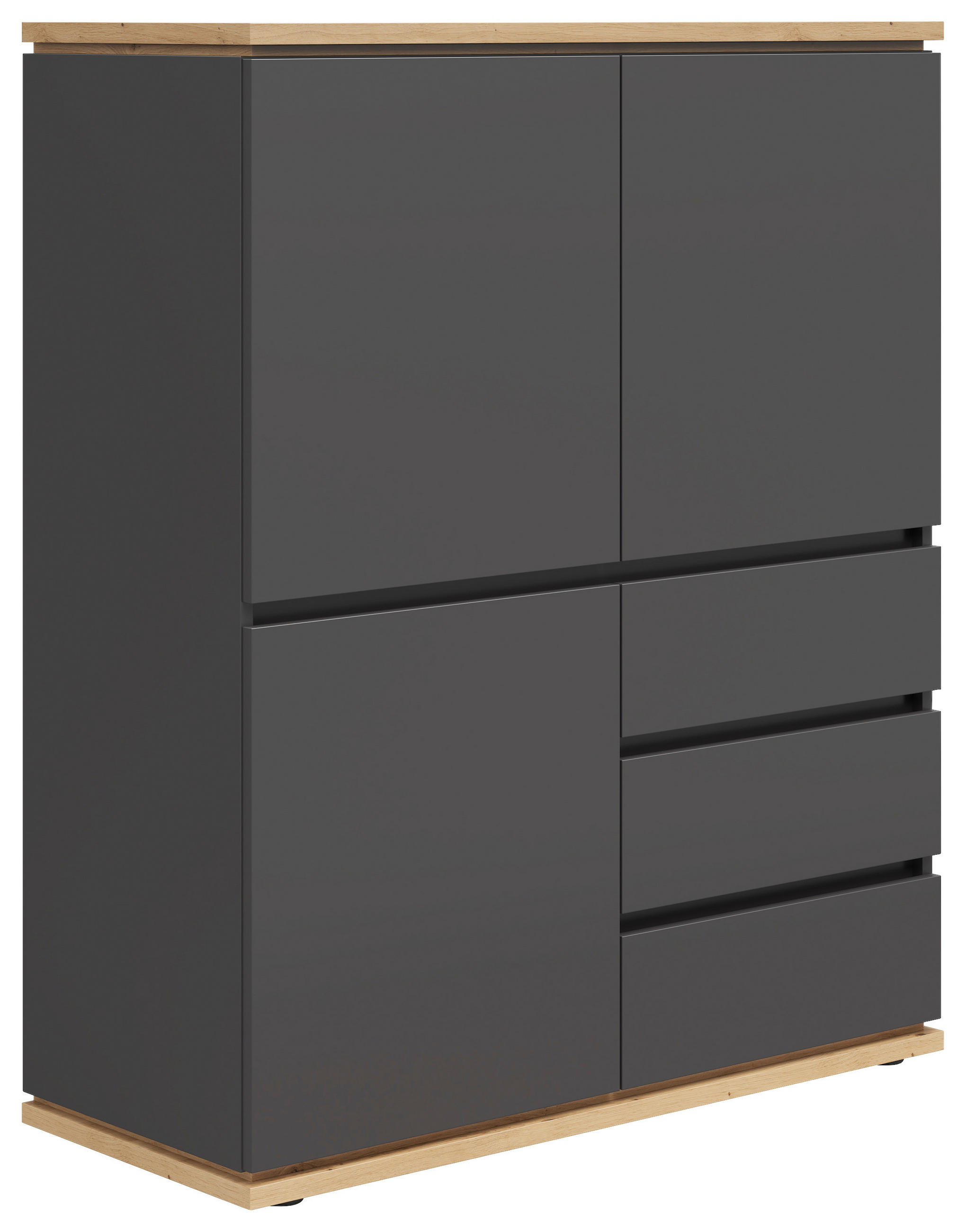 Xora Highboard Graphit, Eiche Artisan 100x121x42 cm