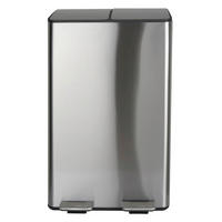 TRETEIMER 60 L  - Silberfarben/Schwarz, Basics, Kunststoff/Metall (45/30cm) - Spirella