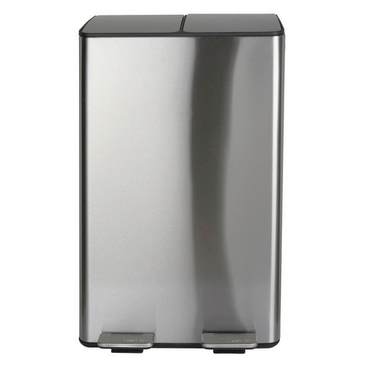 TRETEIMER 60 L  - Silberfarben/Schwarz, Basics, Kunststoff/Metall (45/30cm) - Spirella