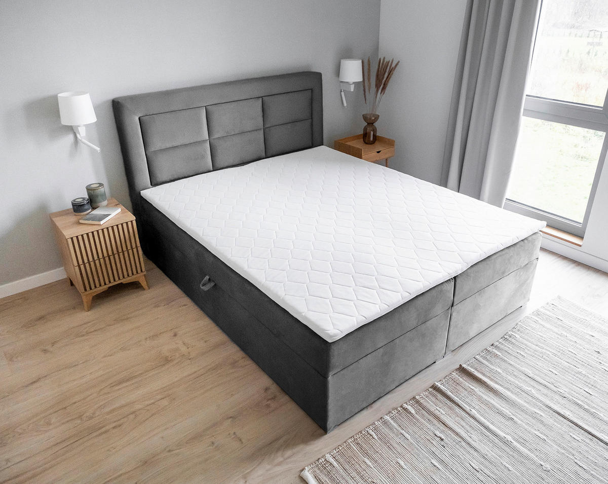 BOXBETT 180/200 cm  in Grau  - Silberfarben/Grau, MODERN, Holz/Kunststoff (180/200cm) - MID.YOU