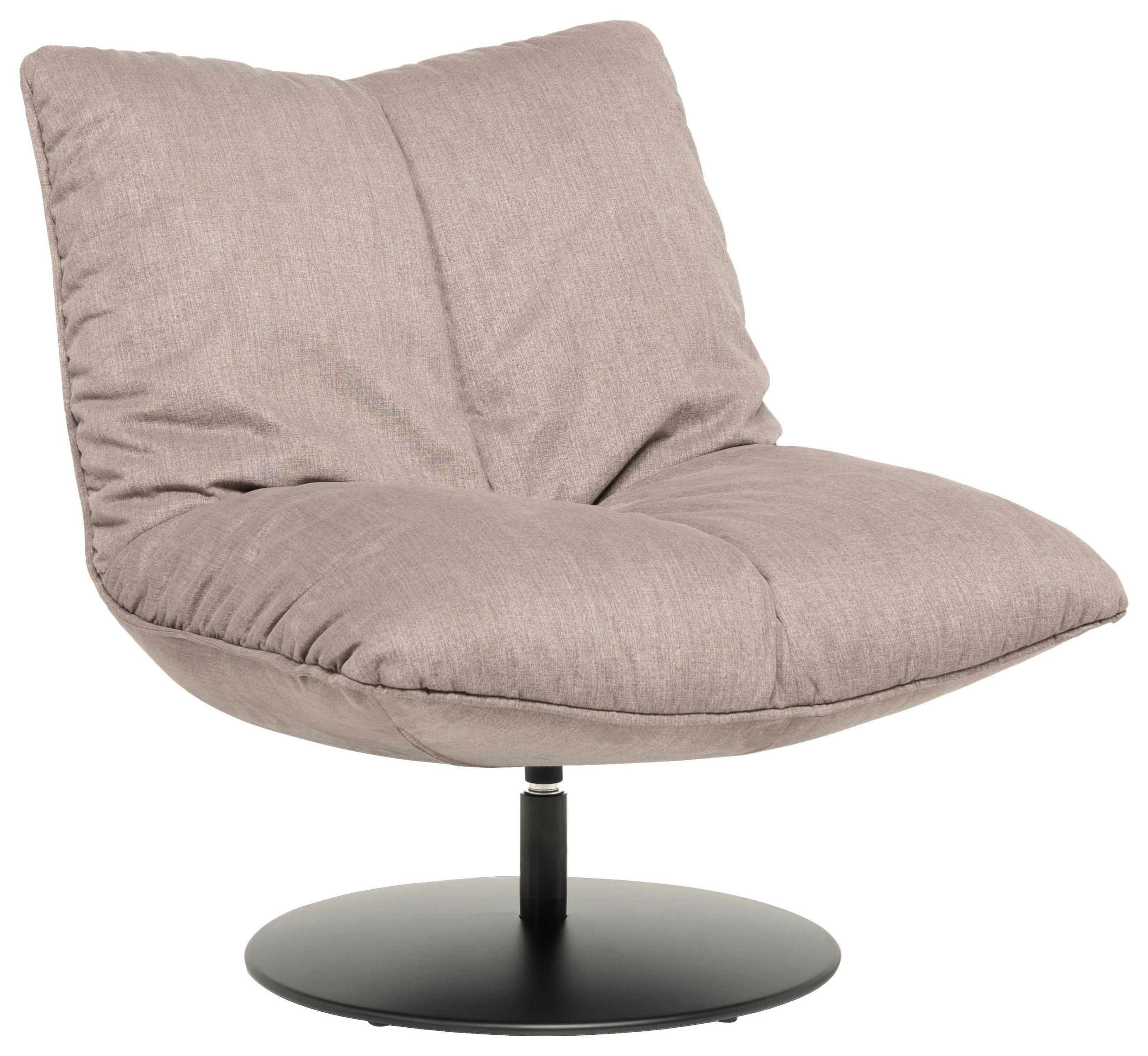 SESSEL in Flachgewebe Taupe  - Taupe/Schwarz, MODERN, Textil/Metall (86/92/99cm) - Designwerk
