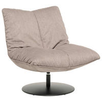SESSEL in Flachgewebe Taupe  - Taupe/Schwarz, MODERN, Textil/Metall (86/92/99cm) - Designwerk