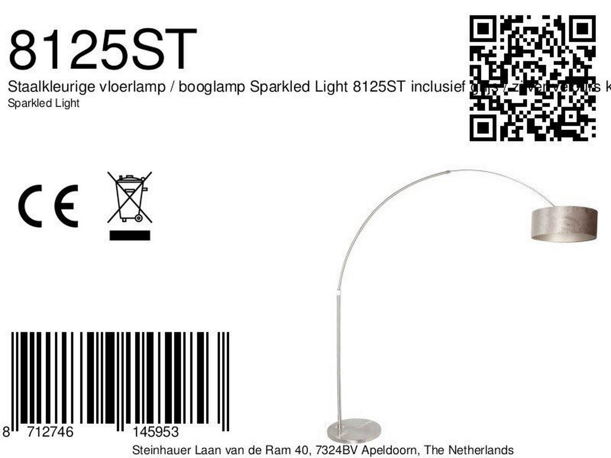 STEHLEUCHTE SPARKLED LIGHT 50/240/230 cm  - Taupe/Edelstahlfarben, Trend, Leder/Metall (50/240/230cm)