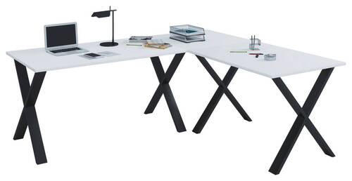 ECKSCHREIBTISCH 190/50/76 cm  in Schwarz, Weiß  - Schwarz/Weiß, MODERN, Holzwerkstoff (190/50/76cm) - MID.YOU