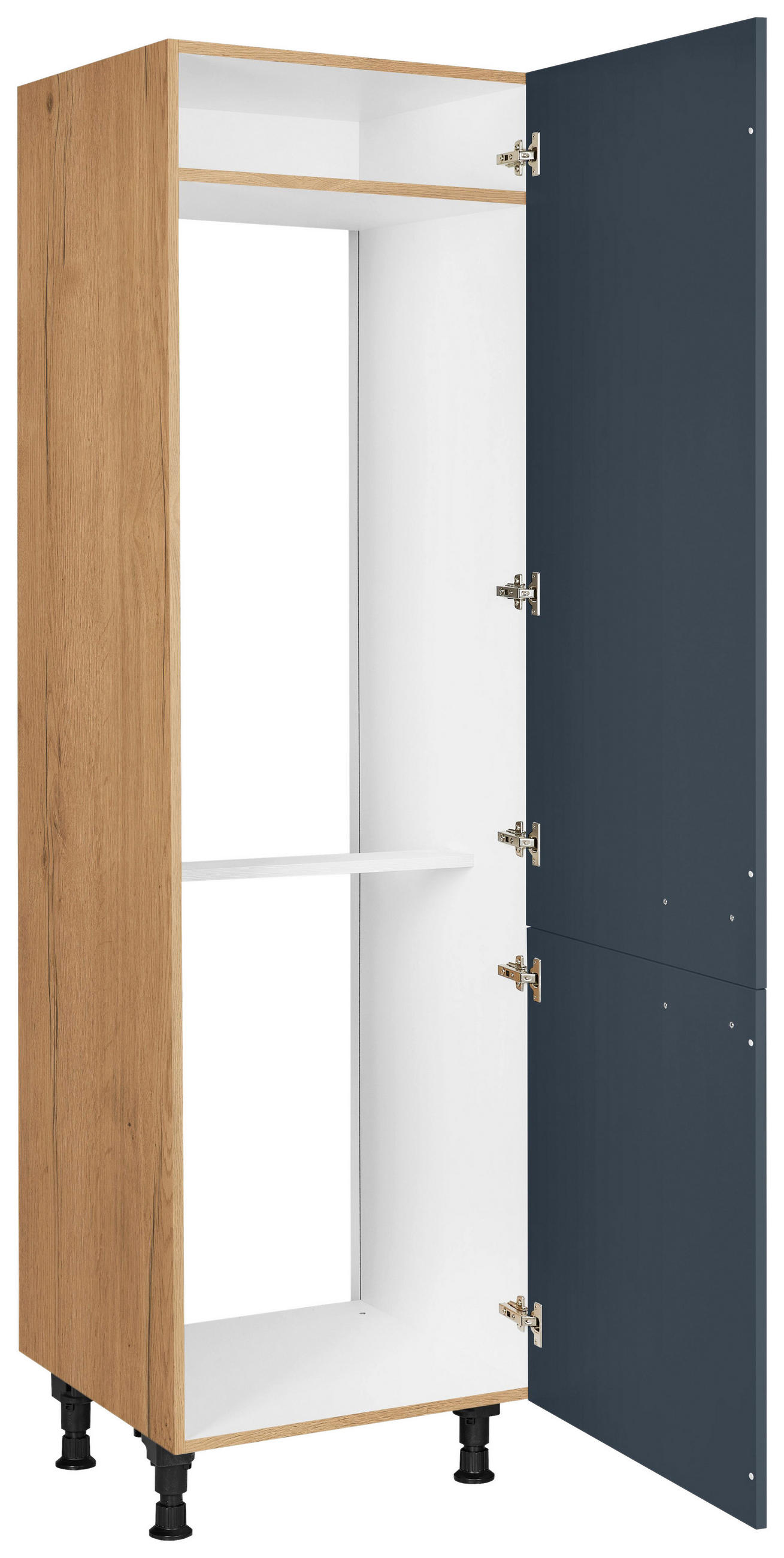 GERÄTEUMBAUSCHRANK 60/216,6/58 cm  in Blau, Eichefarben  - Blau/Eichefarben, MODERN, Holzwerkstoff/Metall (60/216,6/58cm) - Nobilia