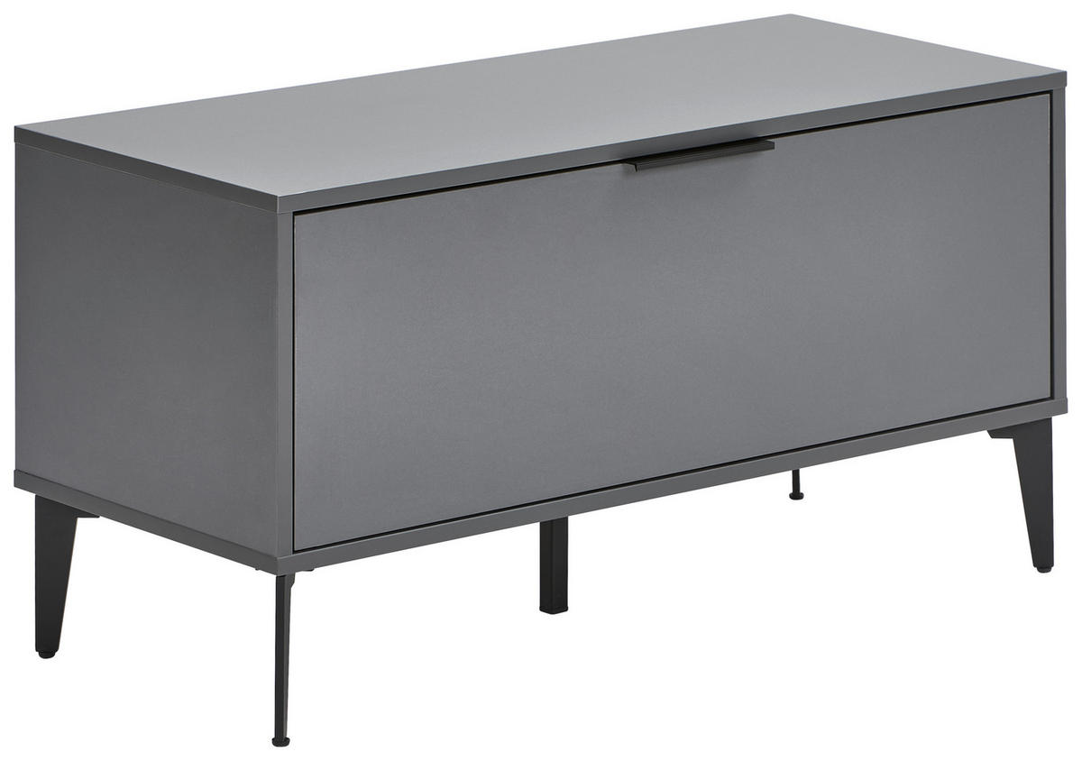 GARDEROBENBANK  in 92/48/40 cm  - Anthrazit/Schwarz, MODERN, Holzwerkstoff/Metall (92/48/40cm) - Hom`in