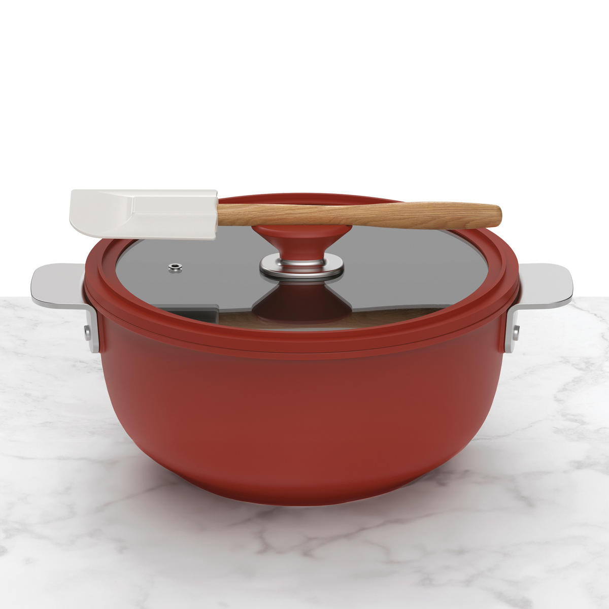 KOCHTOPFSET SHARE PLAY 10-teilig  - Rot/Schwarz, Basics, Glas/Metall (30.3/32/32.6cm) - Masterpro