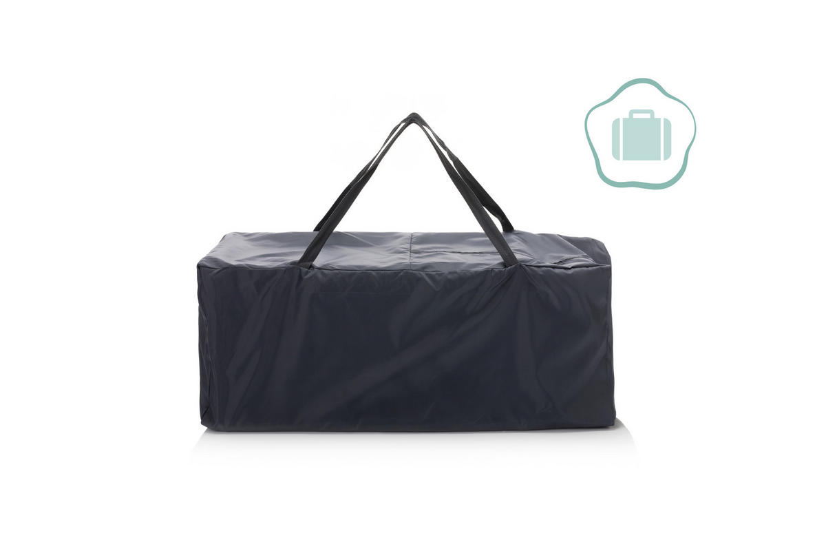 REISEBETT Schwarz, Hellgrau  - Hellgrau/Schwarz, Basics, Kunststoff/Textil (60/120cm) - Fillikid